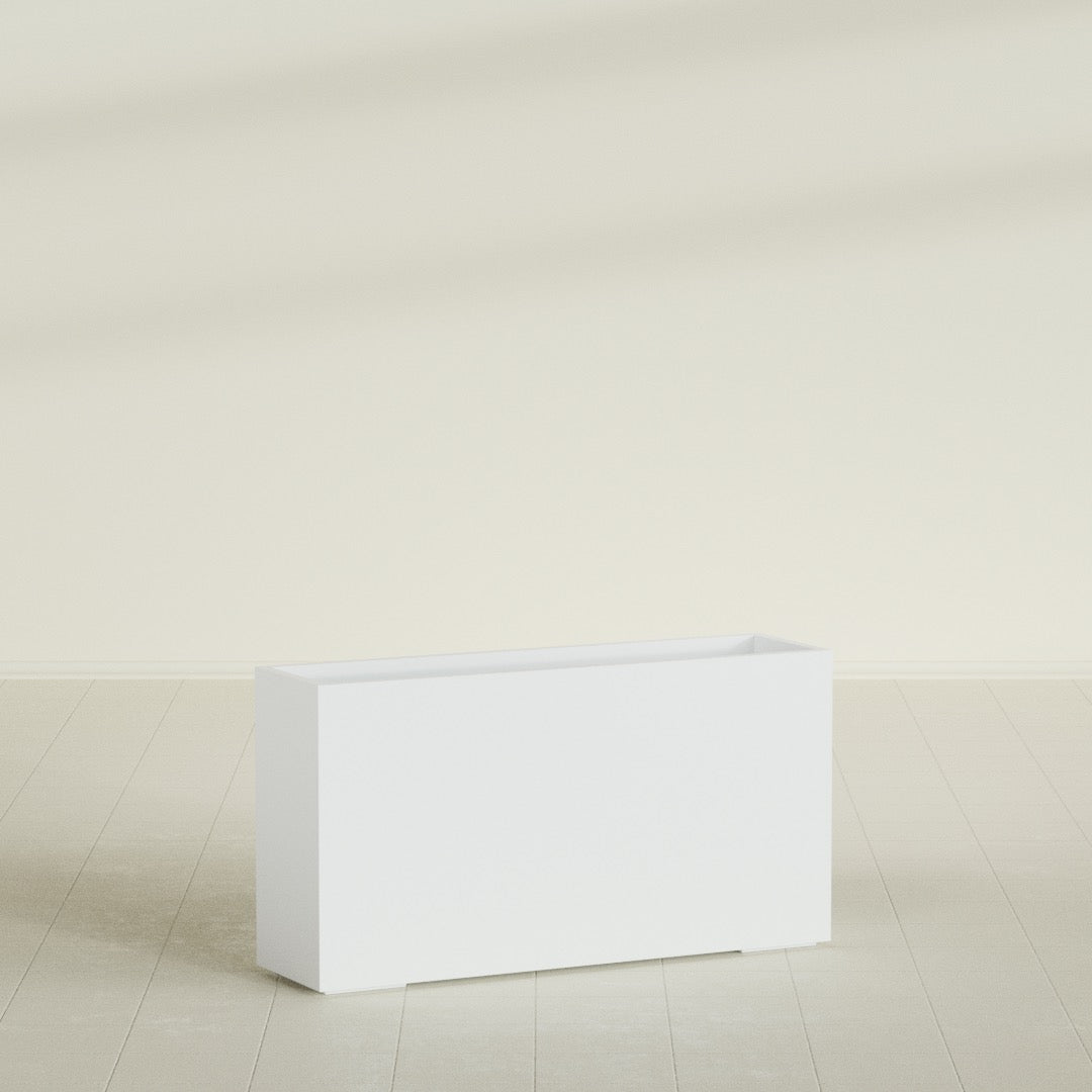 Potsdam Extra Large Long Rectangle Fiberglass Planter - 60 in x 16 in x 32 in - Matte White - Matte White,60 in x 16 in x 32 in