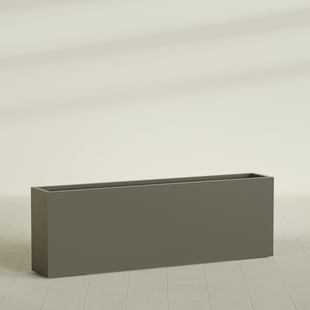 Hollywood Extra Large Narrow Rectangle Fiberglass Planter - 72 in x 12 in x 24 in - Matte Bronze - Matte Bronze,72 in x 12 in x 24 in