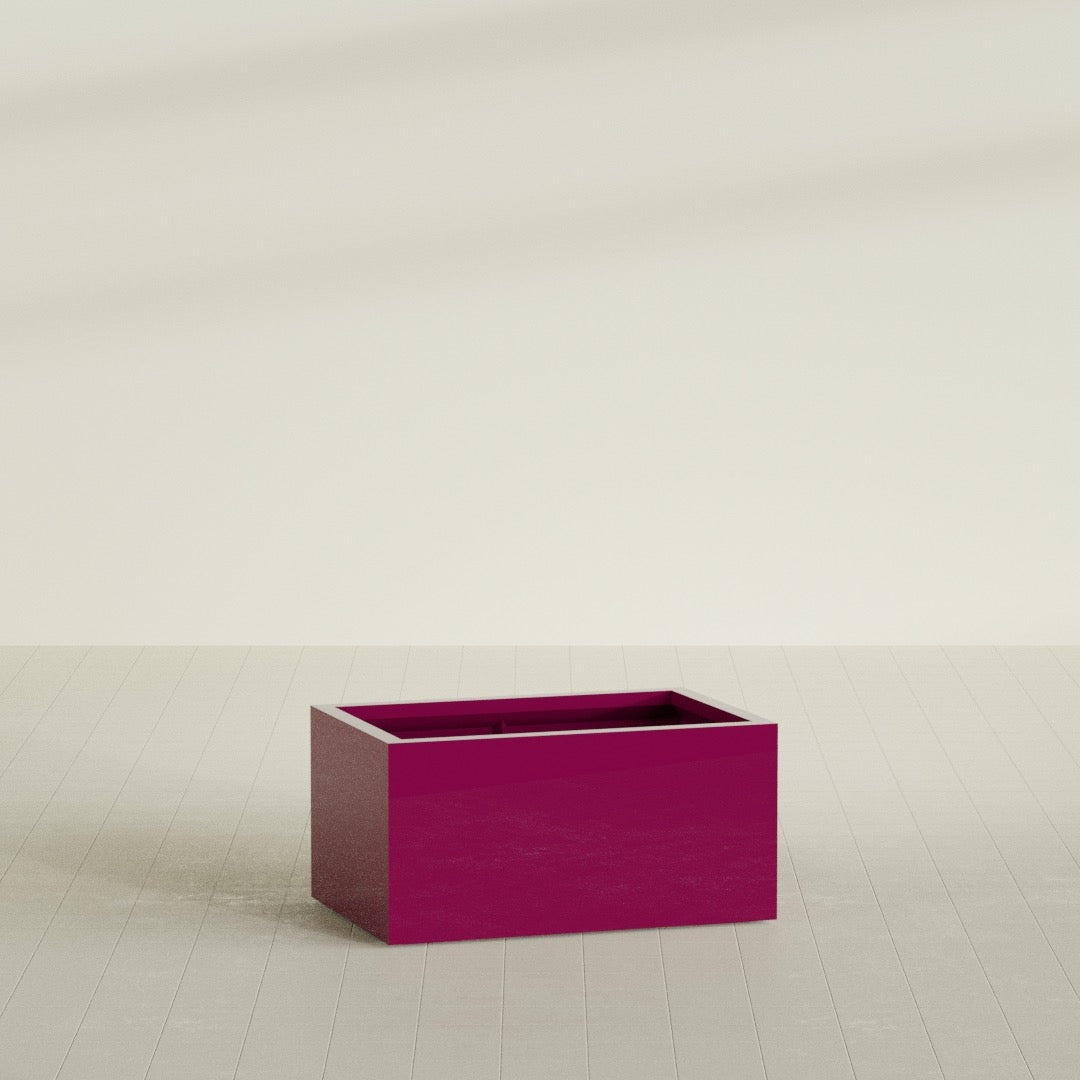 Torino Large Wide Rectangle Fiberglass Planter - 36 in x 24 in x 18 in - Gloss Eggplant - Gloss Eggplant,36 in x 24 in x 18 in