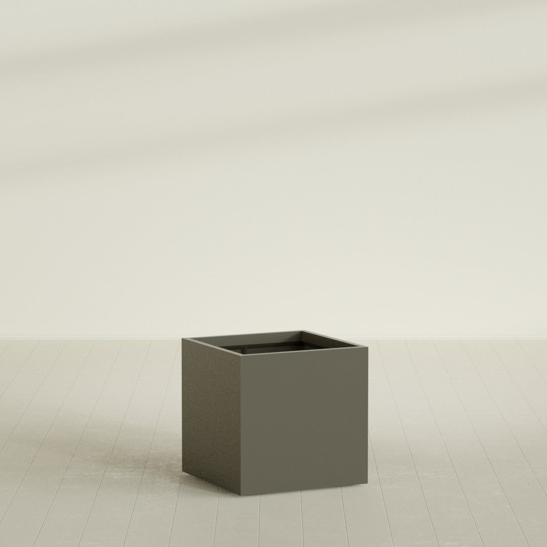 Montroy Large Cube Square Fiberglass Planter - 32 in x 32 in x 32 in - Matte Bronze - Matte Bronze,32 in x 32 in x 32 in