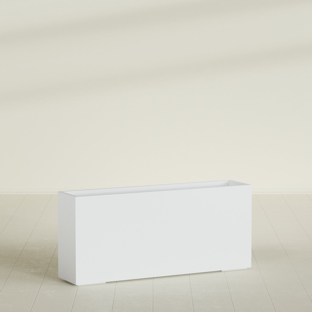 Potsdam Extra Large Long Rectangle Fiberglass Planter - 72 in x 16 in x 32 in - Gloss White - Gloss White,72 in x 16 in x 32 in