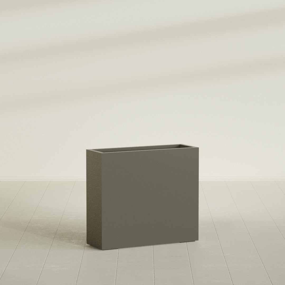 Delray Large Tall Rectangle Fiberglass Planter - 36 in x 12 in x 32 in - Matte Bronze - Matte Bronze,36 in x 12 in x 32 in