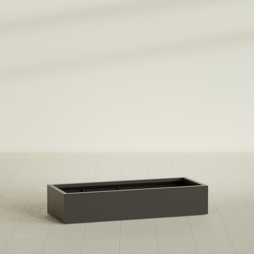 Antwerp Extra Large Long Rectangle Fiberglass Planter - 60 in x 24 in x 12 in - Matte Brown - Matte Brown,60 in x 24 in x 12 in