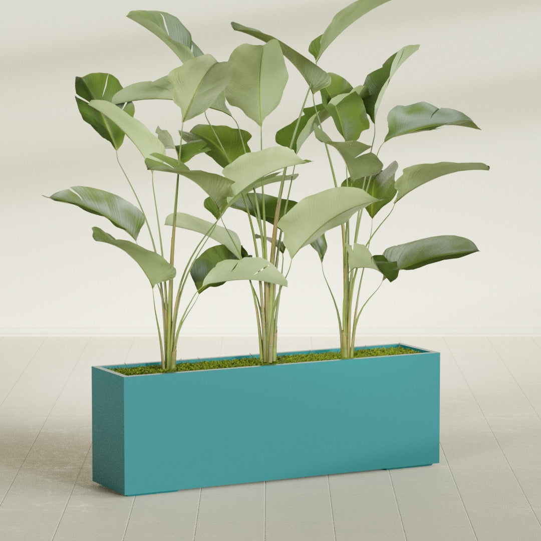 Tolga Extra Large Long Rectangle Fiberglass Planter - 72 in x 16 in x 24 in - Satin Sea Foam - Satin Sea Foam,72 in x 16 in x 24 in