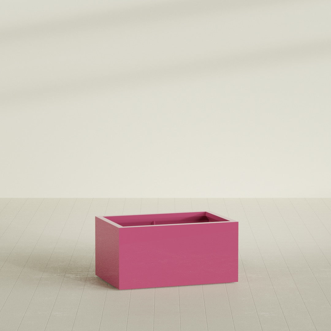 Torino Large Wide Rectangle Fiberglass Planter - 36 in x 24 in x 18 in - Gloss Pink Violet - Gloss Pink Violet,36 in x 24 in x 18 in