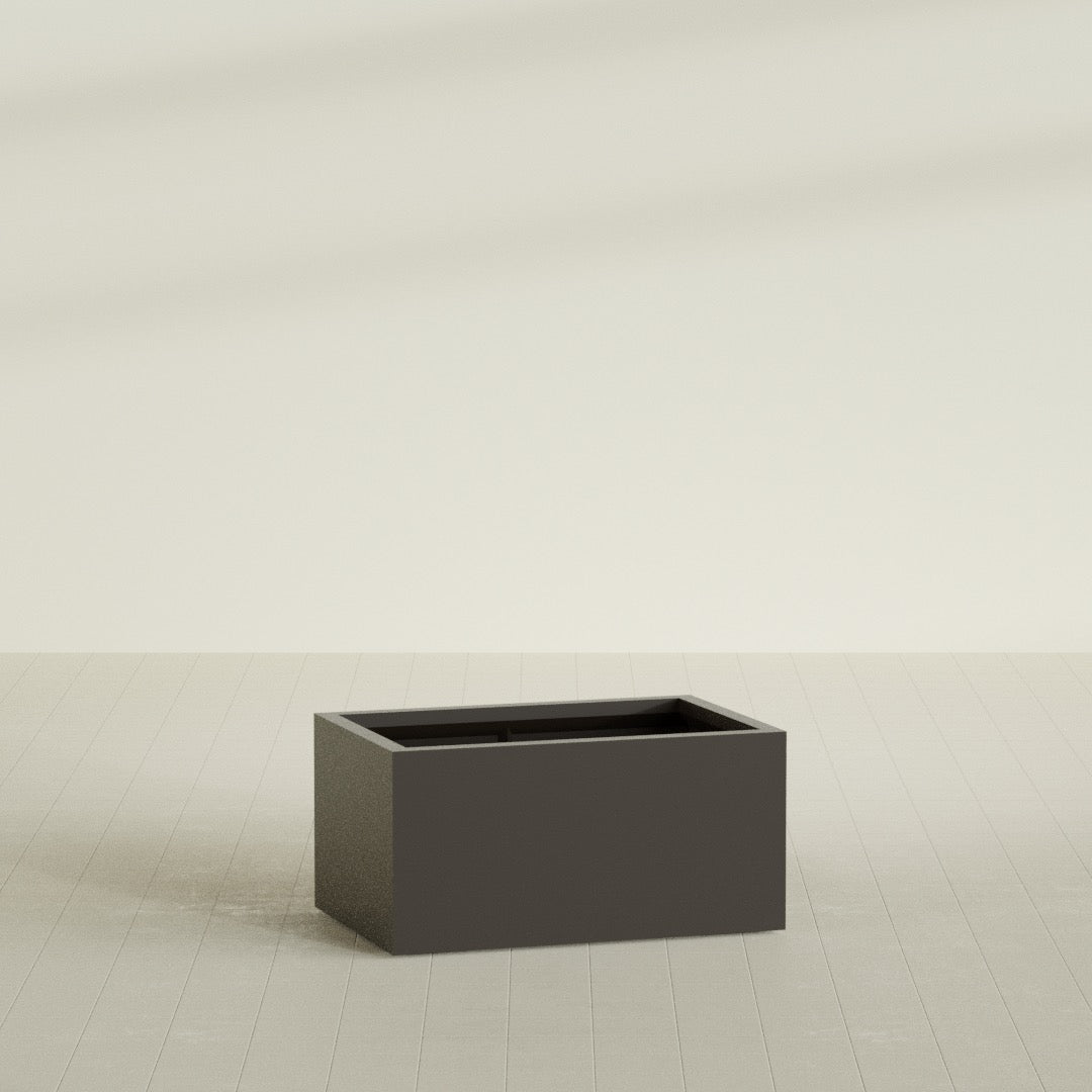 Torino Large Wide Rectangle Fiberglass Planter - 36 in x 24 in x 18 in - Matte Brown - Matte Brown,36 in x 24 in x 18 in