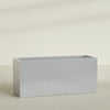 Brisbane Extra Large Long Rectangle Fiberglass Planter - 72 in x 24 in x 32 in - Metallic Silver - Metallic Silver,72 in x 24 in x 32 in