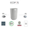 Oslo Medium Round Planter - 13.8 in x 13.8 in x 20.3 in - White Grey - White Grey,13.75 in x 13.75 in x 20.25 in,Planter Only