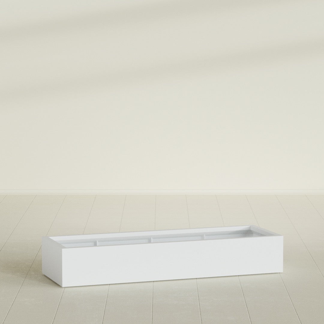 Antwerp Extra Large Long Rectangle Fiberglass Planter - 72 in x 24 in x 12 in - Gloss White - Gloss White,72 in x 24 in x 12 in