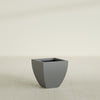 Lima Small Tapered Square Fiberglass Planter - 16 in x 16 in x 16 in - Metallic Gunmetal - Metallic Gunmetal,16 in x 16 in x 16 in