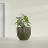 Santa Barbara Medium Round Fiberglass Planter - 23 in x 23 in x 20.3 in - Matte Bronze - Matte Bronze,23 in x 23 in x 20 in