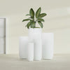 Saint Tropez Large Tall Round Fiberglass Planter - 20 in x 20 in x 43 in - Matte White - Matte White,20 in x 20 in x 43 in