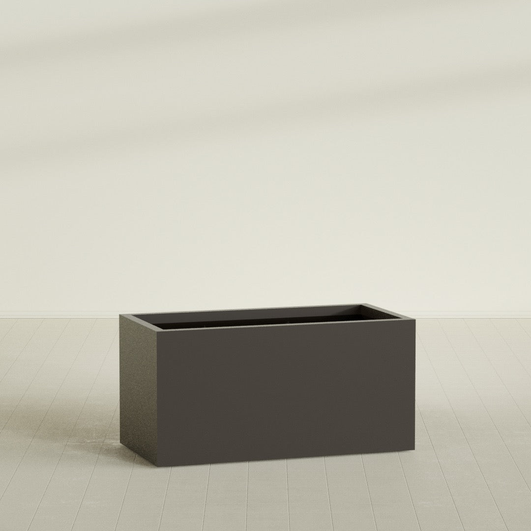 Granada Extra Large Long Rectangle Fiberglass Planter - 48 in x 24 in x 24 in - Matte Brown - Matte Brown,48 in x 24 in x 24 in