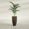 San Jose Large Tall Round Fluted Fiberglass Planter - 16 in x 16 in x 30 in - Matte Brown - Matte Brown,16 in x 16 in x 30 in