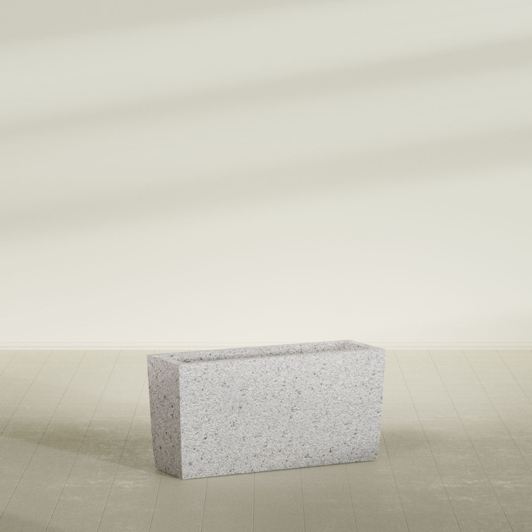ProTone Fiberglass Premium Finish Large Tapered Rectangle Planter - 36 in x 12 in x 18 in - StoneLight - Pearlstone - StoneLight - Pearlstone,36 in x 12 in x 18 in