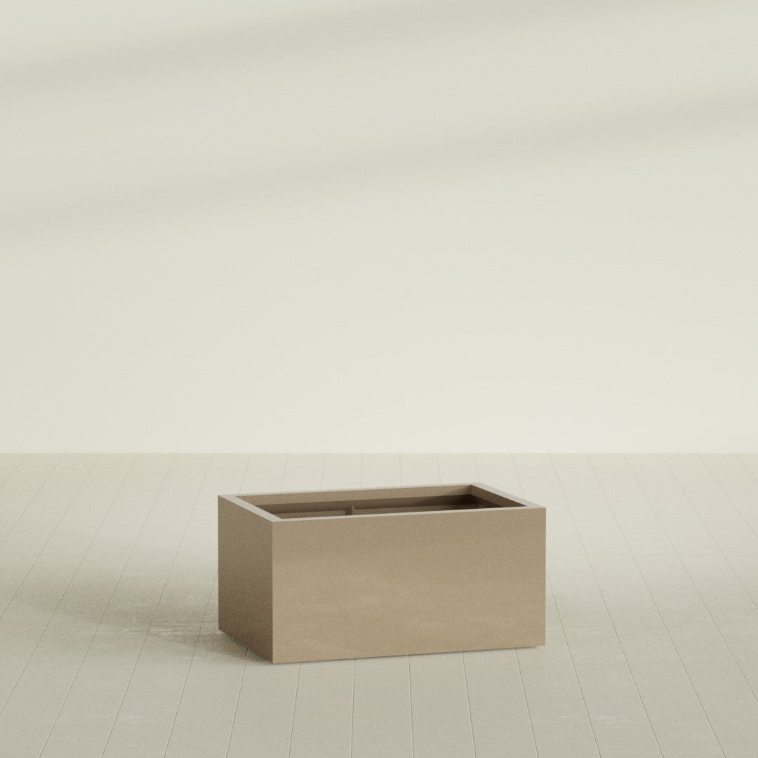 Torino Large Wide Rectangle Fiberglass Planter - 36 in x 24 in x 18 in - Metallic Gold - Metallic Gold,36 in x 24 in x 18 in