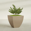 Lima Large Tapered Square Fiberglass Planter - 30 in x 30 in x 30 in - Metallic Gold - Metallic Gold,30 in x 30 in x 30 in