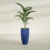 San Jose Large Tall Round Fluted Fiberglass Planter - 16 in x 16 in x 30 in - Matte Cobalt Blue - Matte Cobalt Blue,16 in x 16 in x 30 in