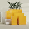 Darwin Extra Large Rectangle Fiberglass Planter - 48 in x 24 in x 42 in - Gloss Saffron - Gloss Saffron,48 in x 24 in x 42 in