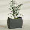 Seoul Extra Large Curved Abstract Fiberglass Planter - 48 in x 20 in x 36 in - Matte Charcoal - Matte Charcoal,48 in x 20 in x 36 in