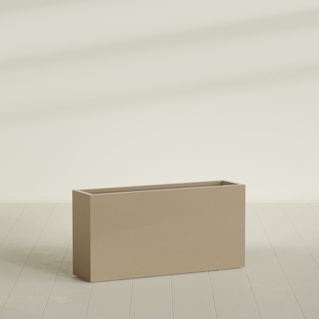 Hollywood Extra Large Narrow Rectangle Fiberglass Planter - 48 in x 12 in x 24 in - Metallic Gold - Metallic Gold,48 in x 12 in x 24 in