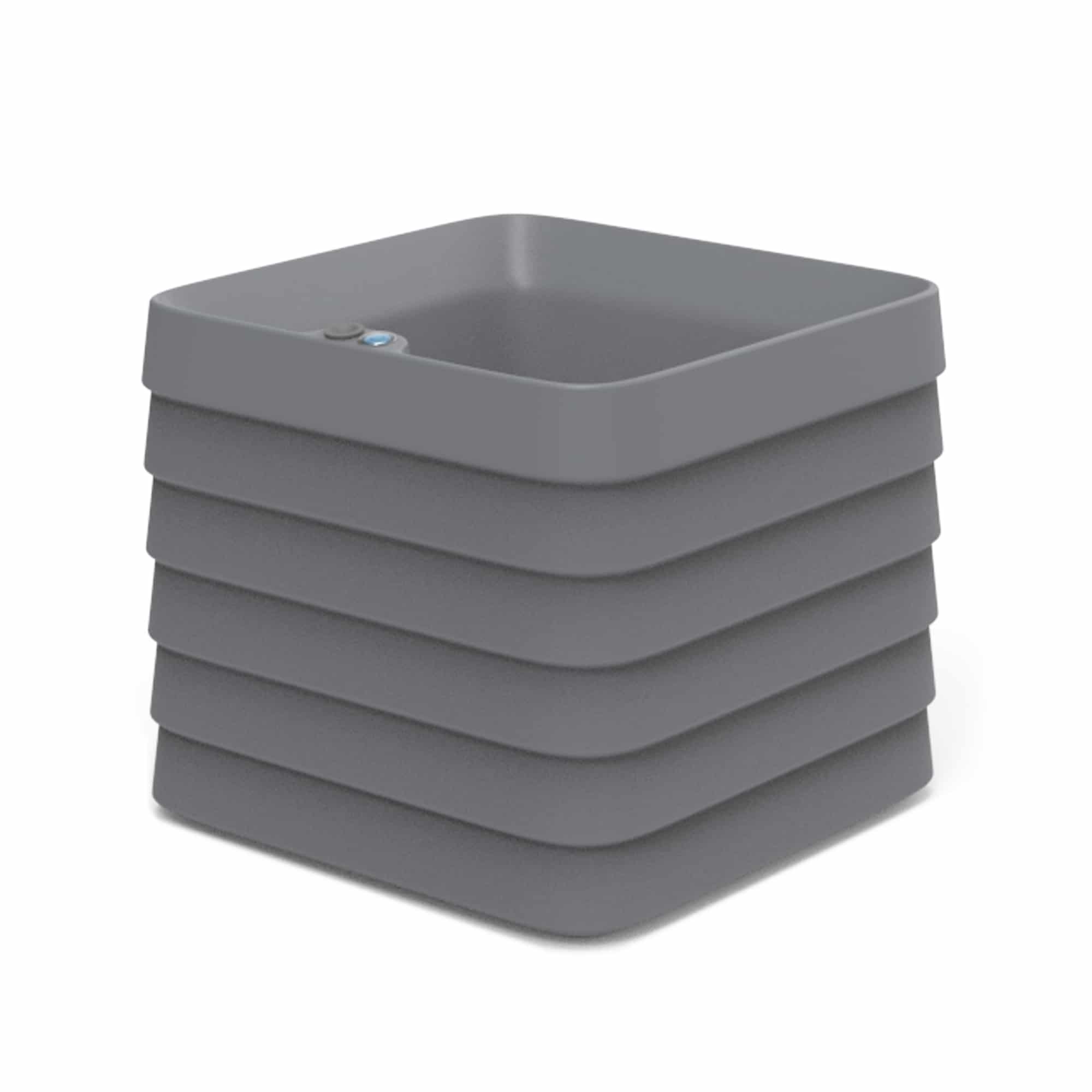 Slat Square with TruDrop™ Self-Watering - 22in x 22in x 19.6in - Slate - Slate,22in x 22in x 19.6in