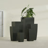 Toulan Medium Tall Tapered Square Fiberglass Planter - 12 in x 12 in x 22 in - Matte Charcoal - Matte Charcoal,12 in x 12 in x 22 in