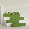 Cuba Large Long Rectangle Fiberglass Planter - 36 in x 14 in x 12 in - Satin Green - Satin Green,36 in x 14 in x 12 in