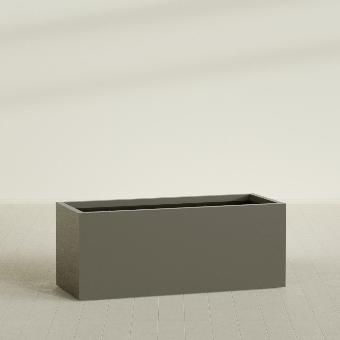Granada Extra Large Long Rectangle Fiberglass Planter - 60 in x 24 in x 24 in - Matte Bronze - Matte Bronze,60 in x 24 in x 24 in