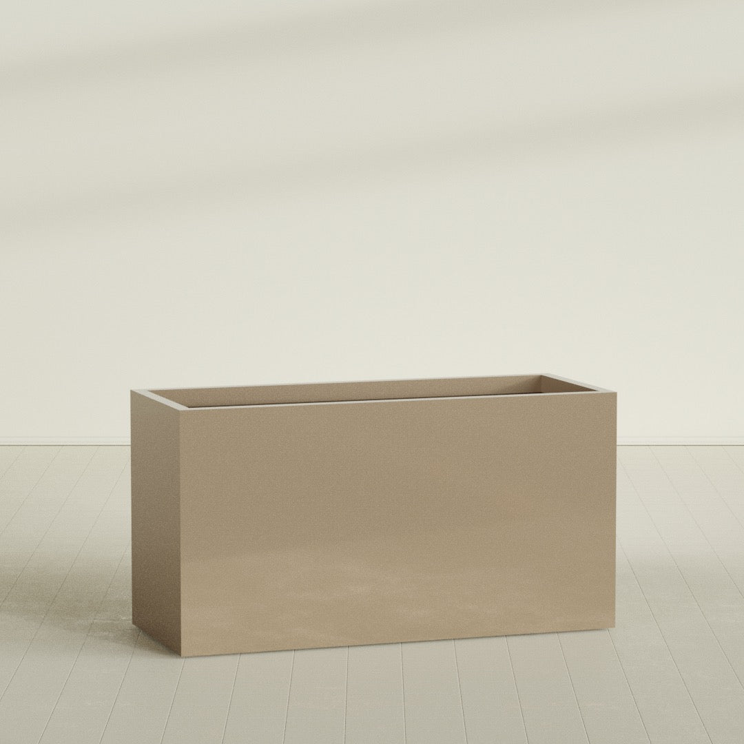 Brisbane Extra Large Long Rectangle Fiberglass Planter - 60 in x 24 in x 32 in - Metallic Gold - Metallic Gold,60 in x 24 in x 32 in