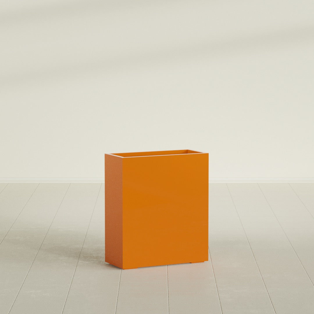 Perth Large Tall Rectangle Fiberglass Planter - 36 in x 16 in x 42 in - Gloss Tangerine - Gloss Tangerine,36 in x 16 in x 42 in