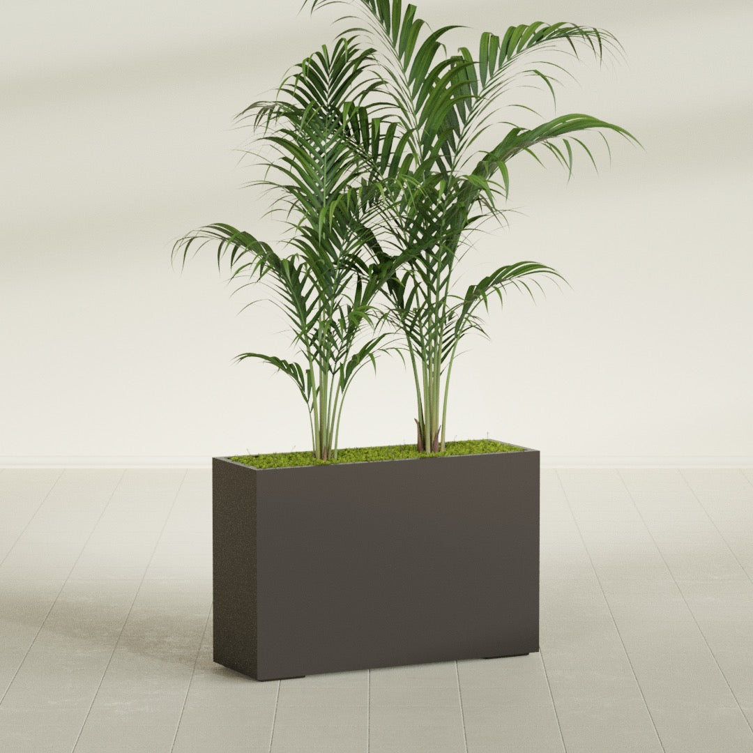 Potsdam Extra Large Long Rectangle Fiberglass Planter - 48 in x 16 in x 32 in - Matte Brown - Matte Brown,48 in x 16 in x 32 in
