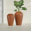 Bara Jar Large Round Fiberglass Planter - 20 in x 20 in x 31 in - Matte Terracotta - Matte Terracotta,20 in x 20 in x 32 in