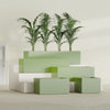 Torino Medium Wide Rectangle Fiberglass Planter - 24 in x 24 in x 18 in - Satin Green - Satin Green,24 in x 24 in x 18 in