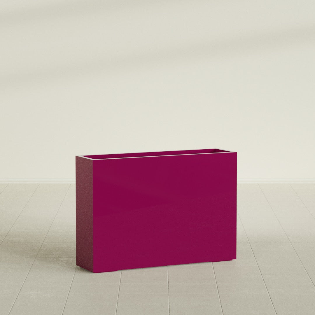 Perth Extra Large Long Rectangle Fiberglass Planter - 60 in x 16 in x 42 in - Gloss Eggplant - Gloss Eggplant,60 in x 16 in x 42 in