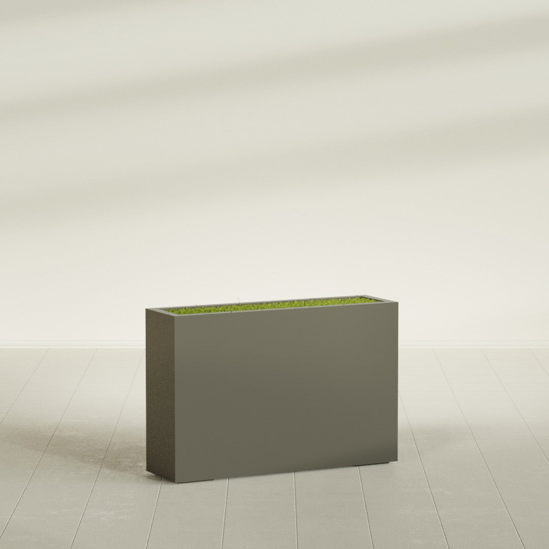 Milano Large Narrow Rectangle Fiberglass Planter - 36 in x 10 in x 24 in - Matte Bronze - Matte Bronze,36 in x 10 in x 24 in