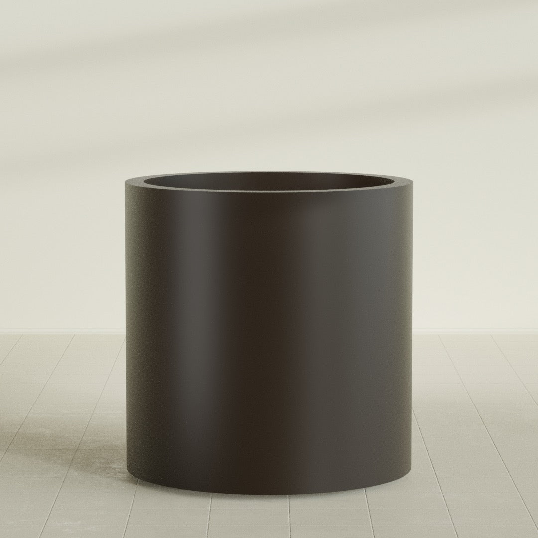 Rio Grande Large Round Fiberglass Planter - 30 in x 30 in x 32 in - Matte Brown - Matte Brown,30 in x 30 in x 32 in