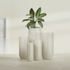Saint Tropez Extra Large Tall Round Fiberglass Planter - 28 in x 28 in x 60 in - Satin Beige - Satin Beige,28 in x 28 in x 60 in