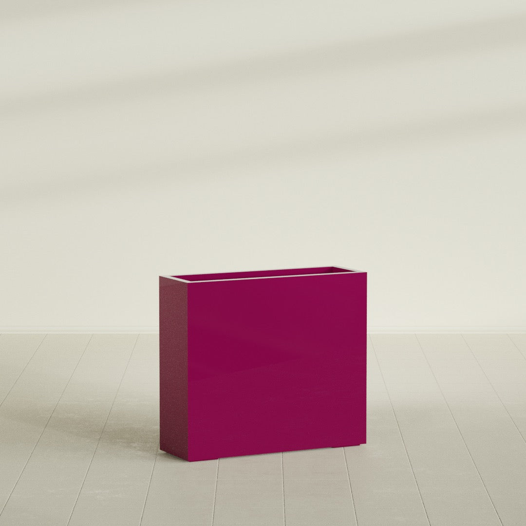 Delray Large Tall Rectangle Fiberglass Planter - 36 in x 12 in x 32 in - Gloss Eggplant - Gloss Eggplant,36 in x 12 in x 32 in