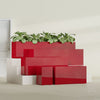 Miami Extra Large Narrow Rectangle Fiberglass Planter - 72 in x 12 in x 18 in - Gloss Red - Gloss Red,72 in x 12 in x 18 in