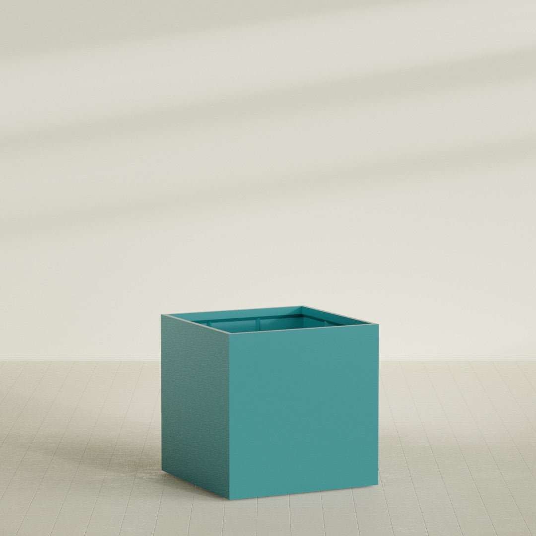 Montroy Extra Large Cube Square Fiberglass Planter - 48 in x 48 in x 48 in - Satin Sea Foam - Satin Sea Foam,48 in x 48 in x 48 in