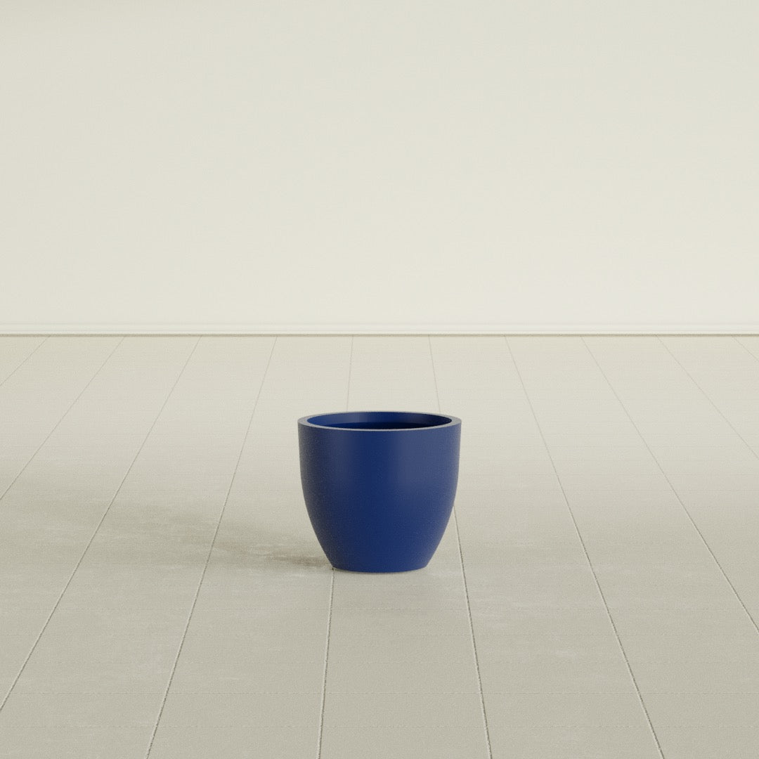 Wannsee Small Round Fiberglass Planter - 15 in x 15 in x 13 in - Matte Cobalt Blue - Matte Cobalt Blue,15 in x 15 in x 13 in