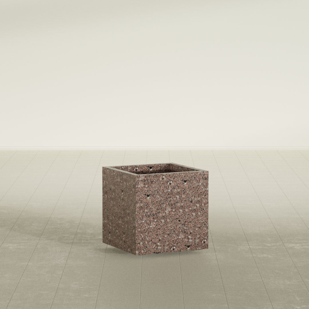 ProTone Fiberglass Premium Finish Medium Cube Square Planter - 20 in x 20 in x 20 in - StoneLight - Sunstone - StoneLight - Sunstone,20 in x 20 in x 20 in