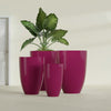 Brannan Large Round Fiberglass Planter - 24 in x 24 in x 35 in - Gloss Eggplant - Gloss Eggplant,24 in x 24 in x 35 in