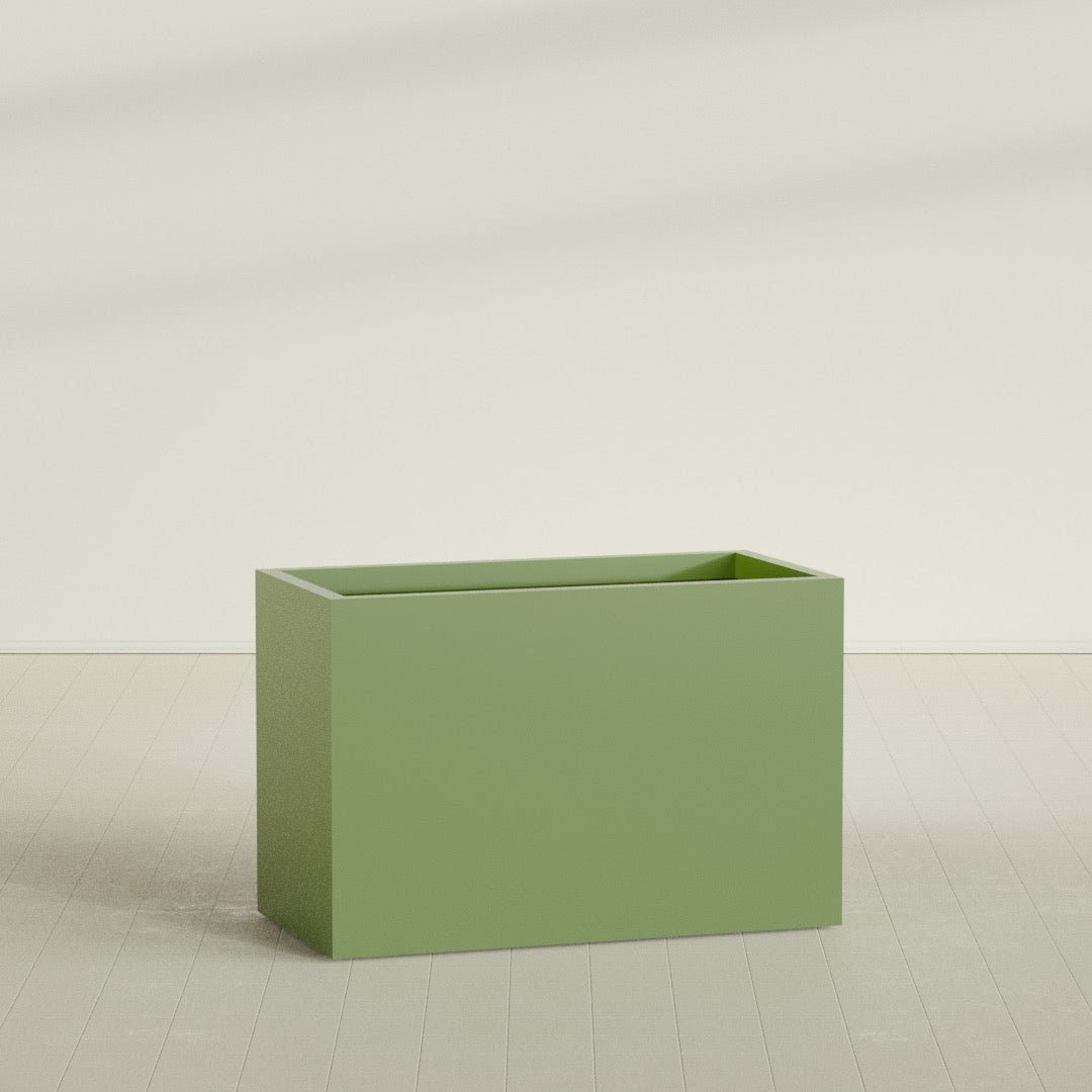 Brisbane Extra Large Long Rectangle Fiberglass Planter - 48 in x 24 in x 32 in - Satin Green - Satin Green,48 in x 24 in x 32 in