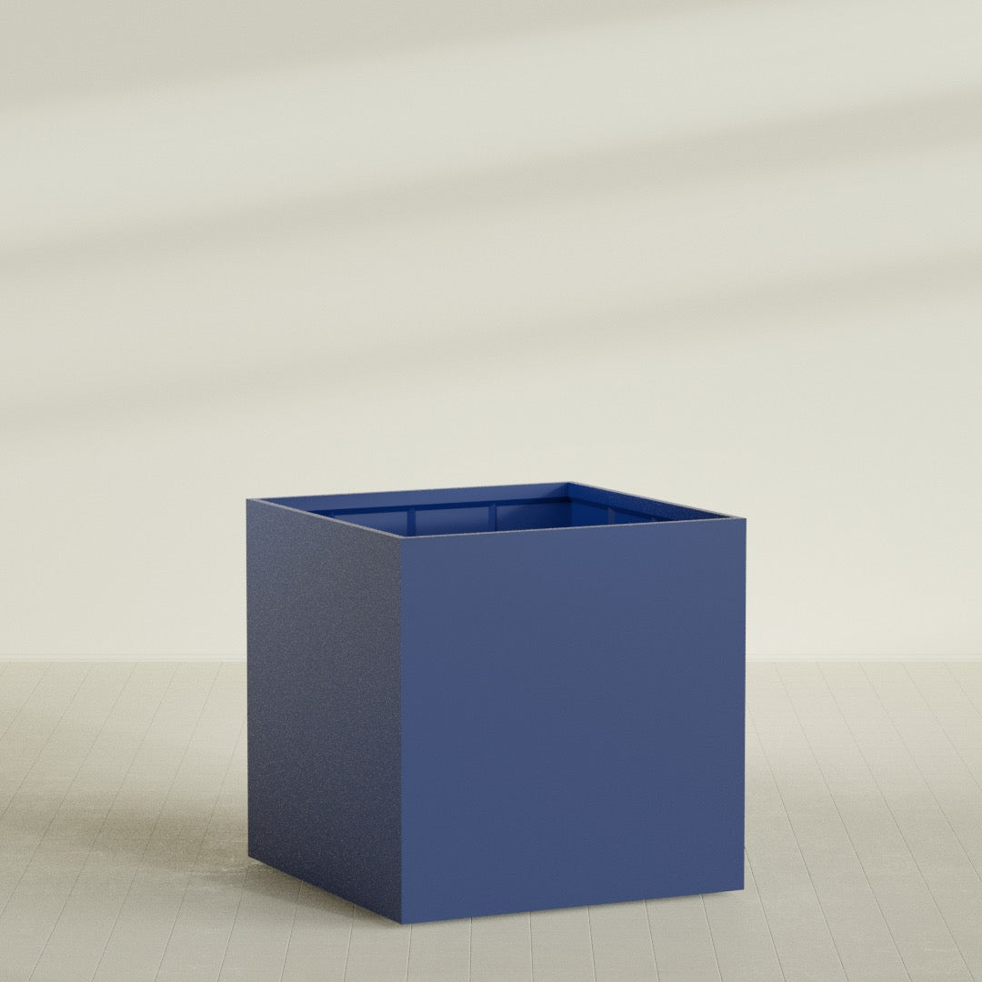 Montroy Extra Large Cube Square Fiberglass Planter - 60 in x 60 in x 60 in - Matte Cobalt Blue - Matte Cobalt Blue,60 in x 60 in x 60 in