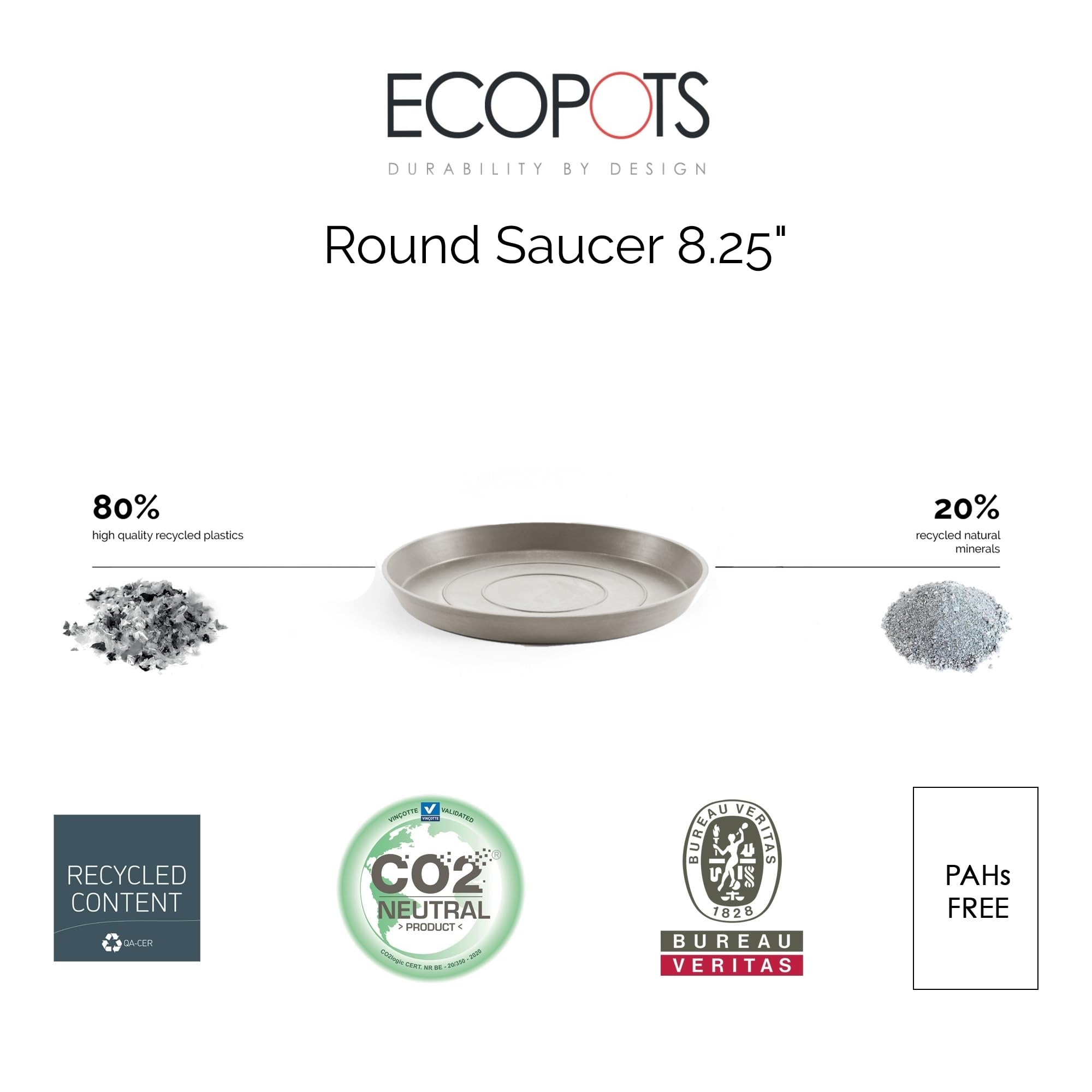 Small Round Saucer - 8.3 in x 8.3 in x 1 in - Taupe - Taupe,8.25 in x 8.25 in x 1 in