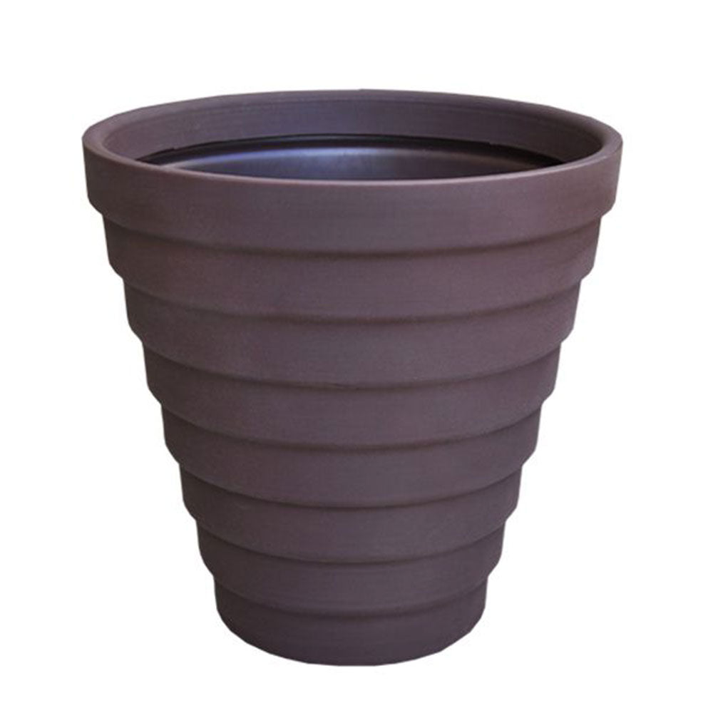 Curbside Gradino Round Plastic Planter - 28.1 in x 28.1 in x 28 in - Espresso - Espresso,28.1 in x 28.1 in x 28 in