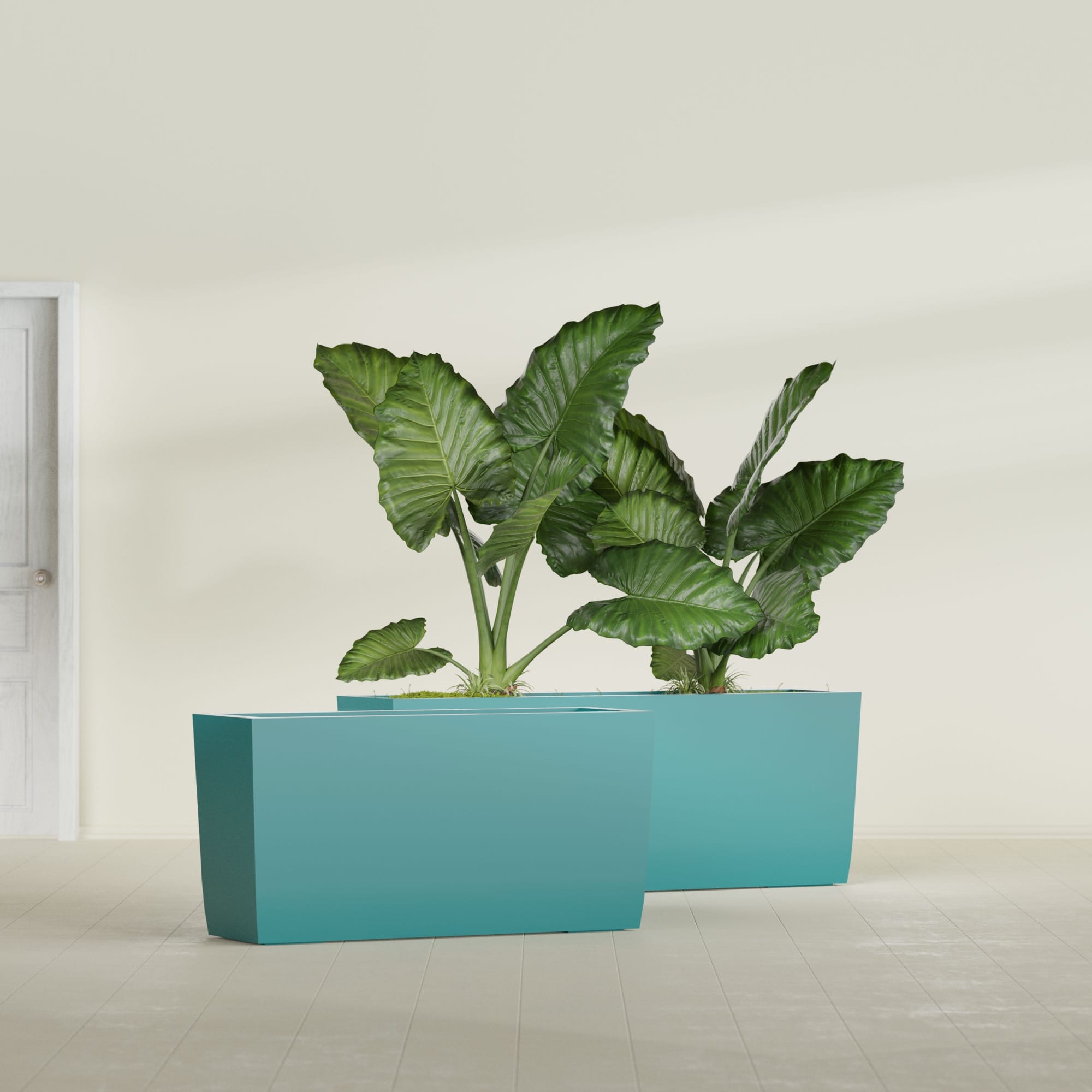 Panama Large Long Rectangle Fiberglass Planter - 36 in x 12 in x 18 in - Satin Sea Foam - Satin Sea Foam,36 in x 12 in x 18 in