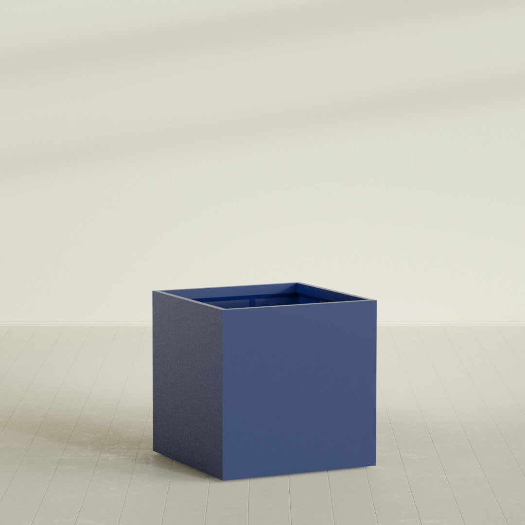 Montroy Large Cube Square Fiberglass Planter - 40 in x 40 in x 40 in - Matte Cobalt Blue - Matte Cobalt Blue,40 in x 40 in x 40 in